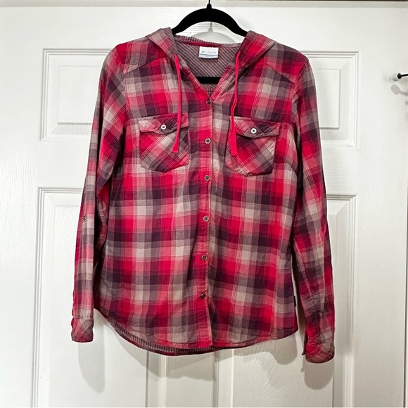 Columbia Red and‎ Pink Plaid Shirt - Picture 1 of 4